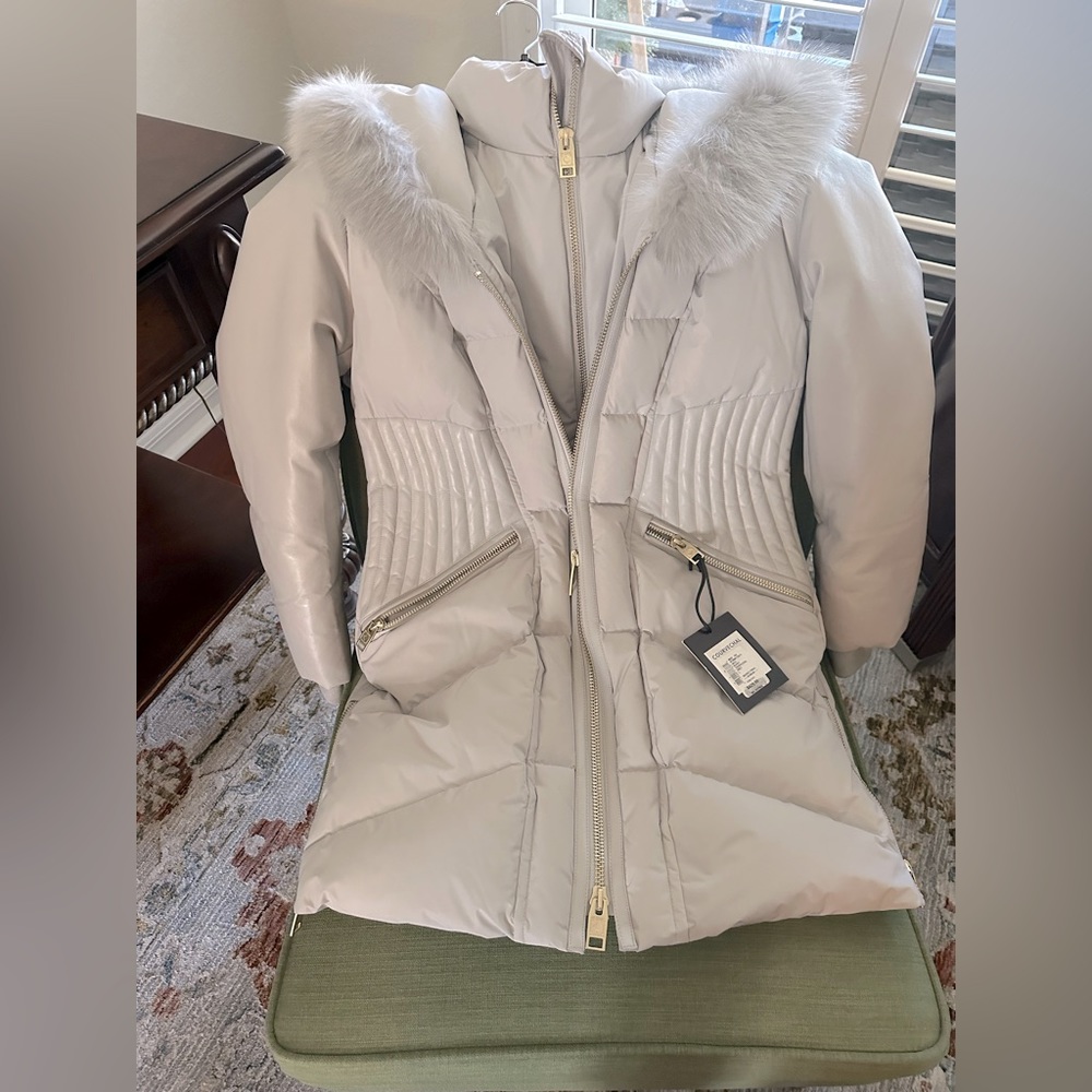 Series by Nicole Benisti Down Coat Fur Trim Gorgeous with Tag Orig $1450.00